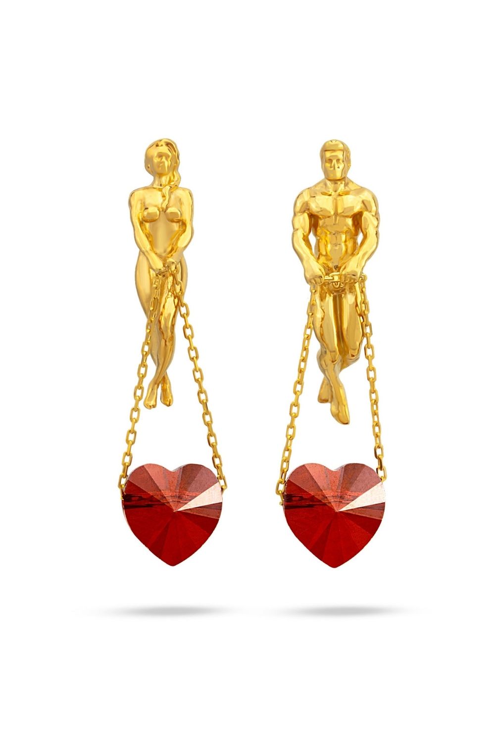 Piayuli Lovers Earrings handcrafted in 22K gold plated brass