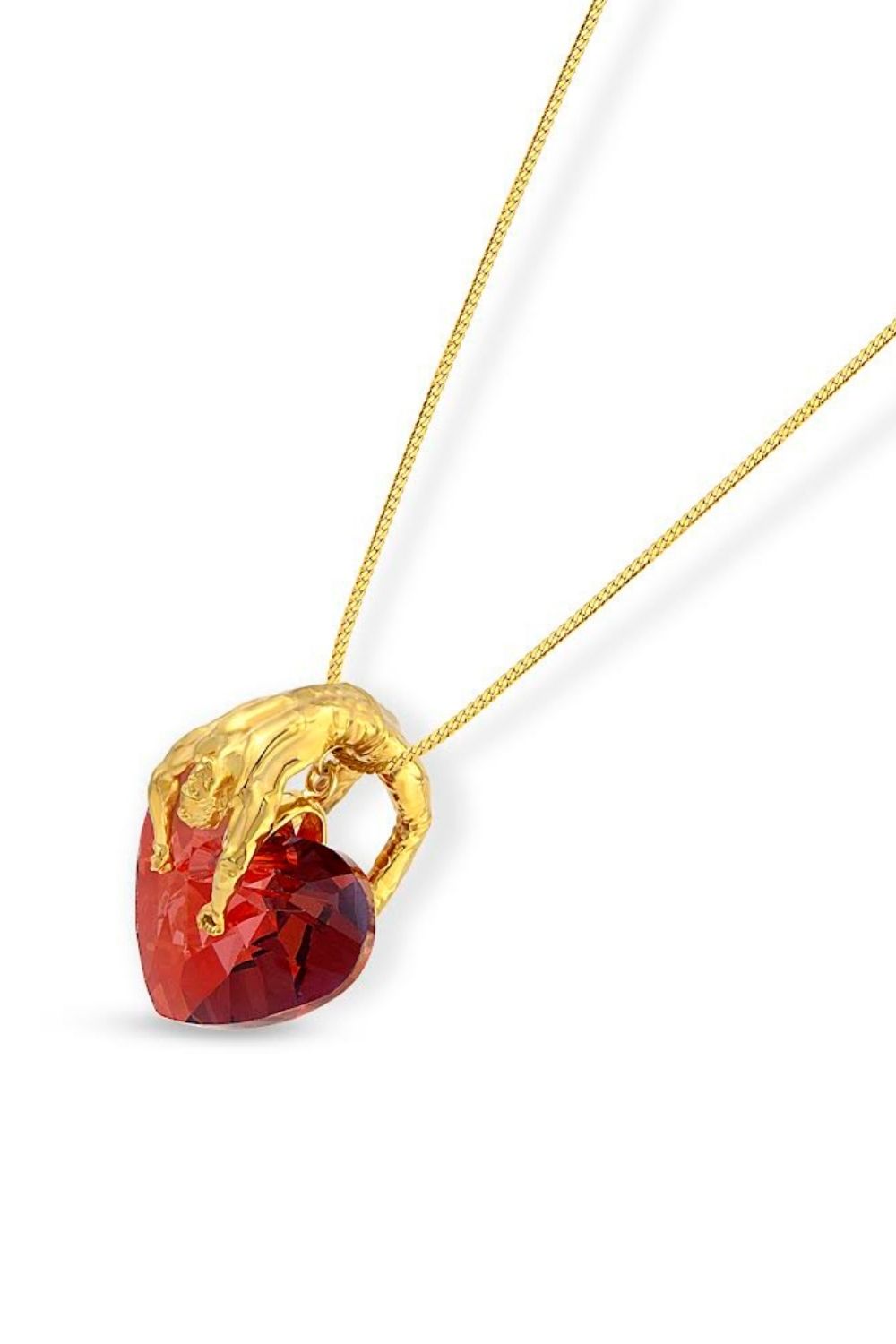 Heart shaped Swarovski crystal detail on the Mr Lovely Necklace