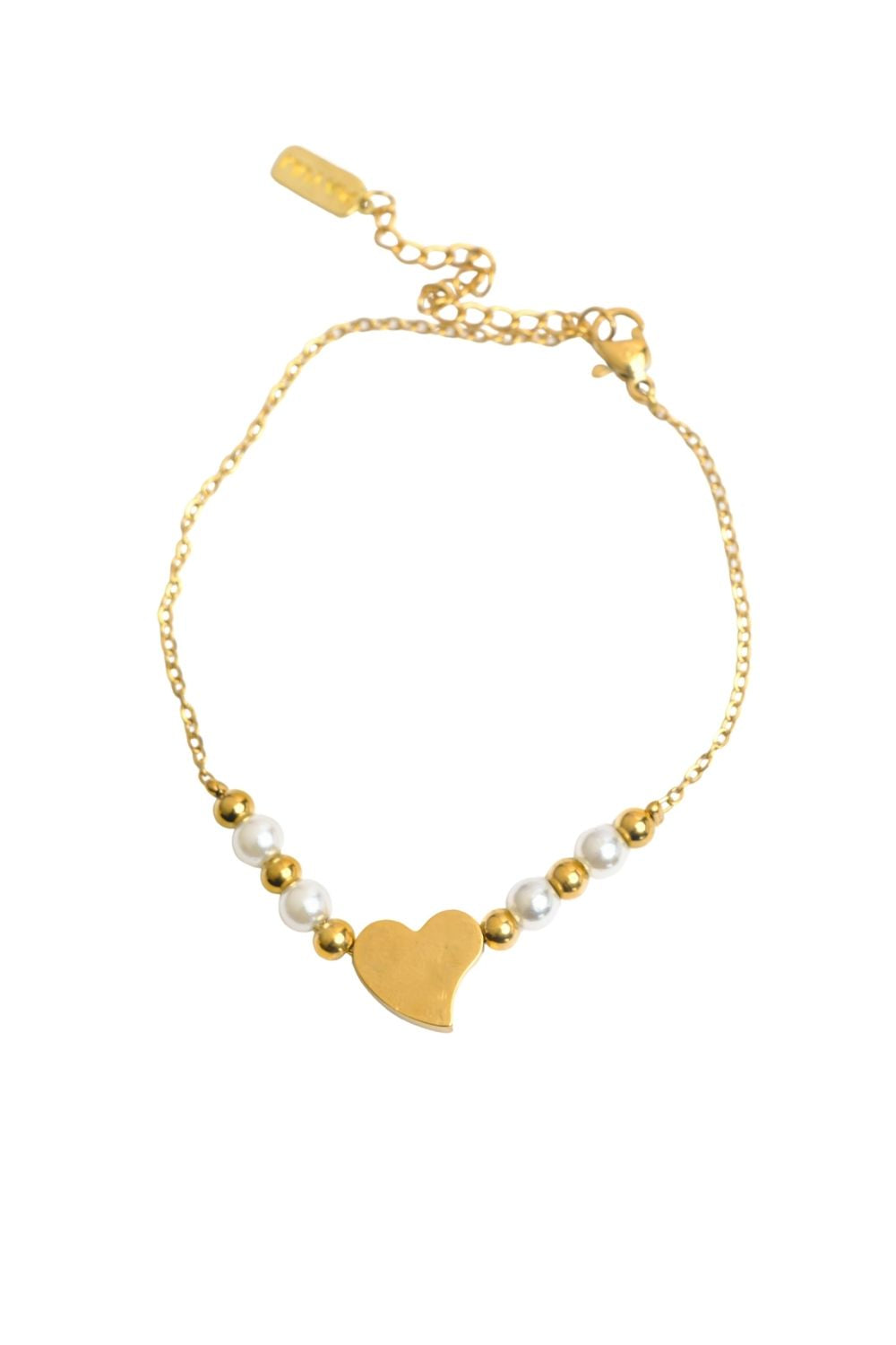Personalized Heart Baby ID Bracelet in 14K gold by Piayuli