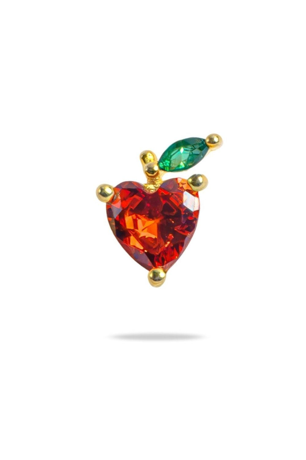 Red Apple Baby Earrings in 18K gold by Piayuli