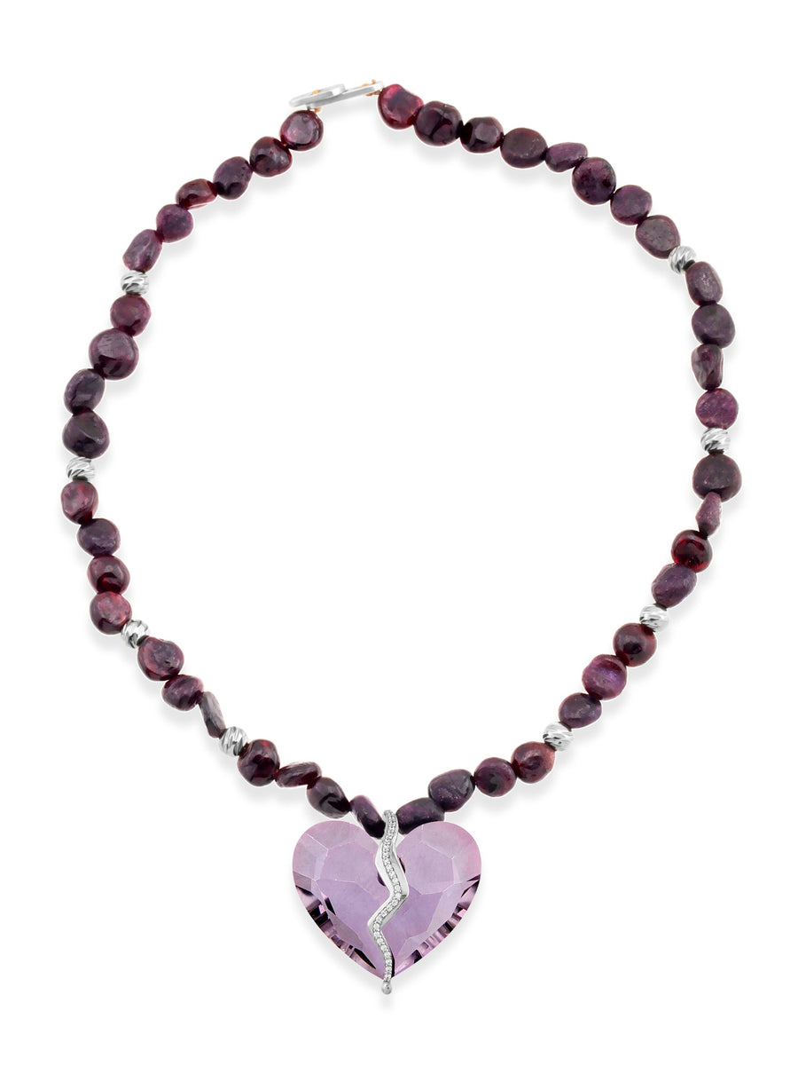 Completed Hearts Garnet Necklace