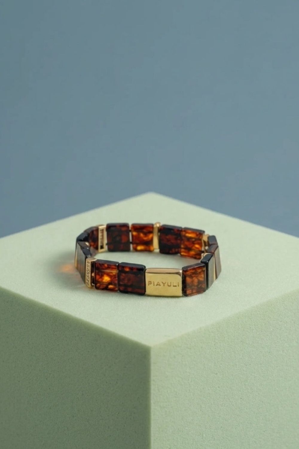 Golden amber stones featured on the Piayuli natural stone bracelet
