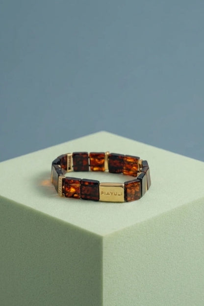 Golden amber stones featured on the Piayuli natural stone bracelet