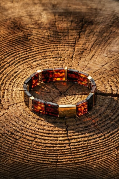 Luxury amber gemstone bracelet inspired by strength confidence and positive energy