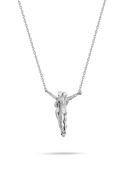 Side profile of the Amore Mini Necklace showcasing craftsmanship