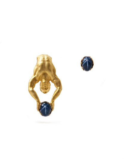 Piayuli Atlas Earrings featuring natural star sapphire and 18K gold