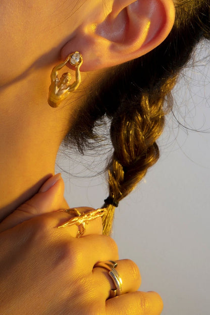 Luxury Atlas Mini Earrings symbolizing courage imagination and exploration