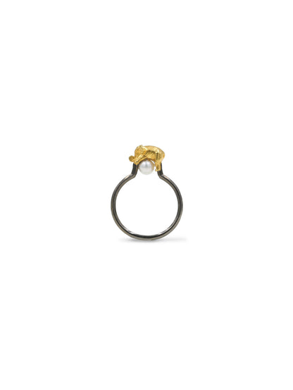 Piayuli Baby Carmel Ring handcrafted in 22K gold plated brass
