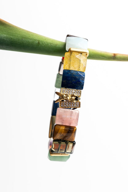 Side profile of the Balance Bracelet showcasing gemstone craftsmanship