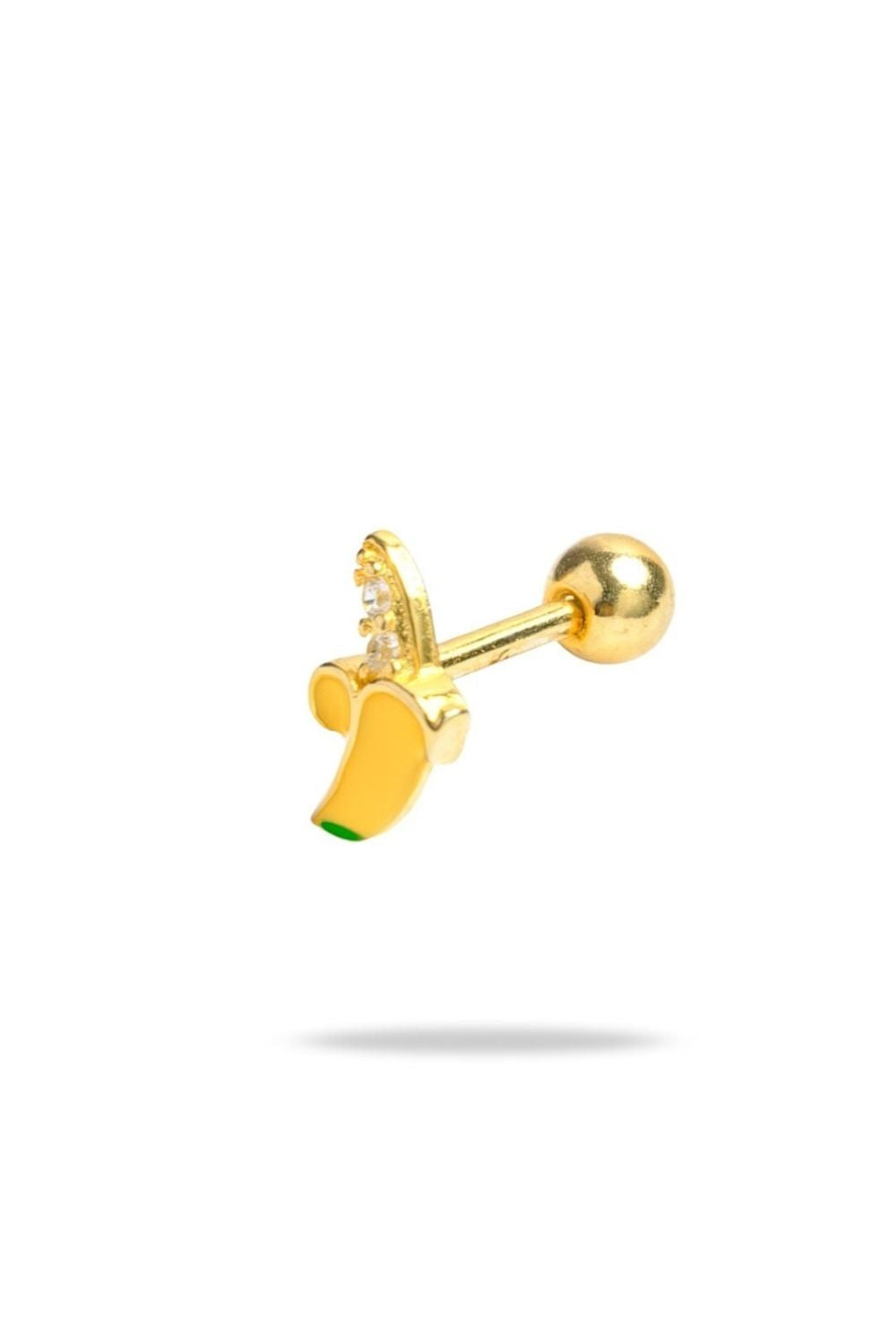 Special cut diamond detail on Banana Baby Earrings