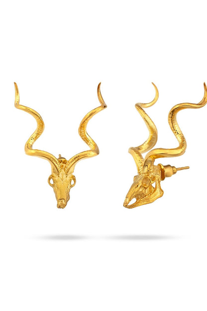 Piayuli Bullish Pearl Earrings handcrafted in 22K gold plated brass
