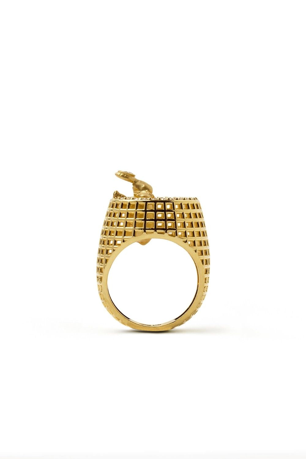 Piayuli Carmel Ring featuring a baby elephant design
