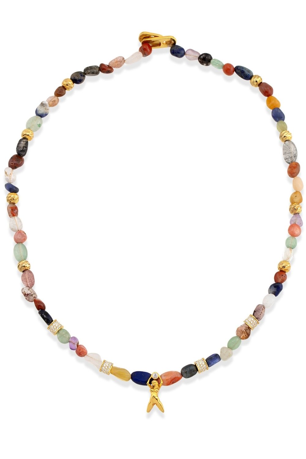 Chakra Balance Necklace with natural gemstones by Piayuli
