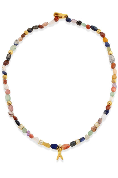 Chakra Balance Necklace with natural gemstones by Piayuli
