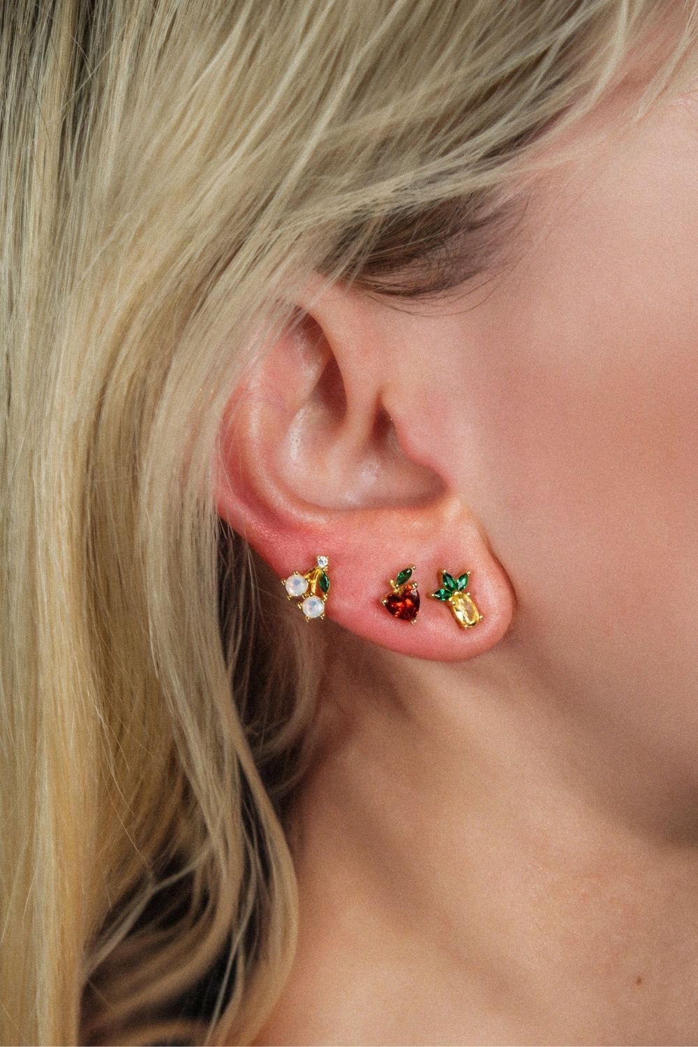 Cherry baby earrings gift for newborn babies