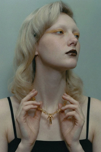 22K gold plated Citrine Abundance Necklace by Piayuli