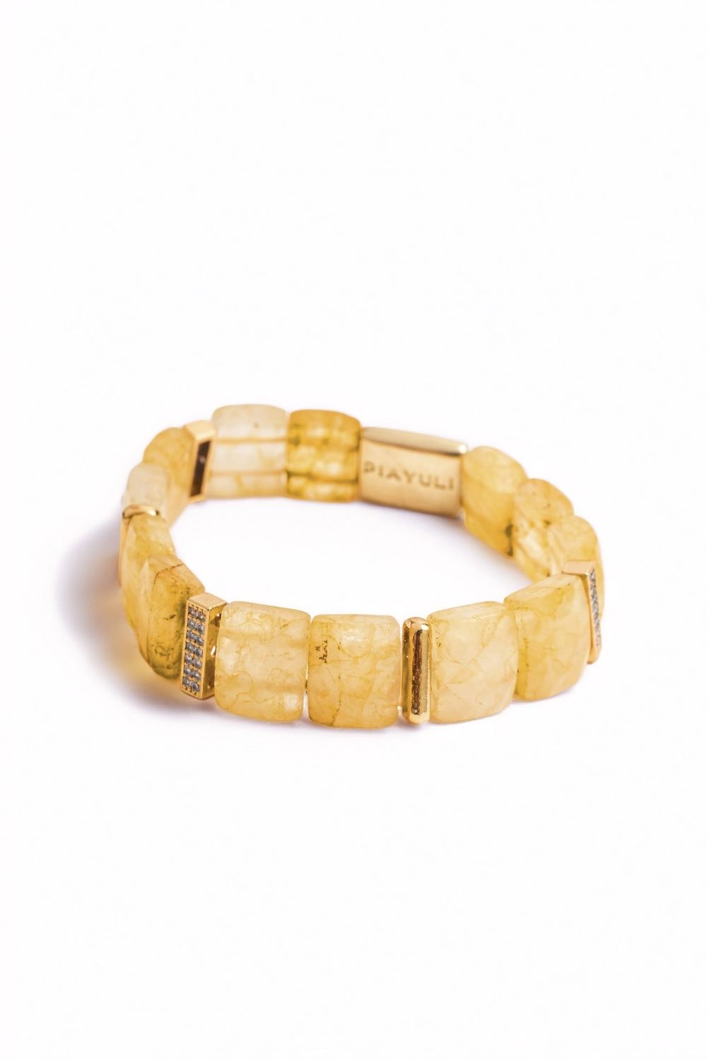 Piayuli Citrine Natural Stone Prosperity Bracelet with gold plated details