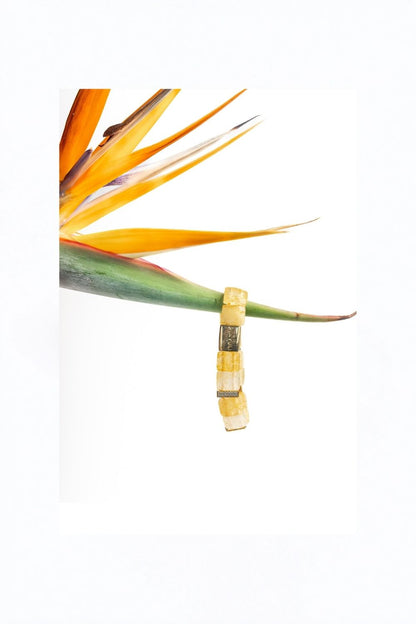 Natural citrine gemstone detail on the Piayuli prosperity bracelet