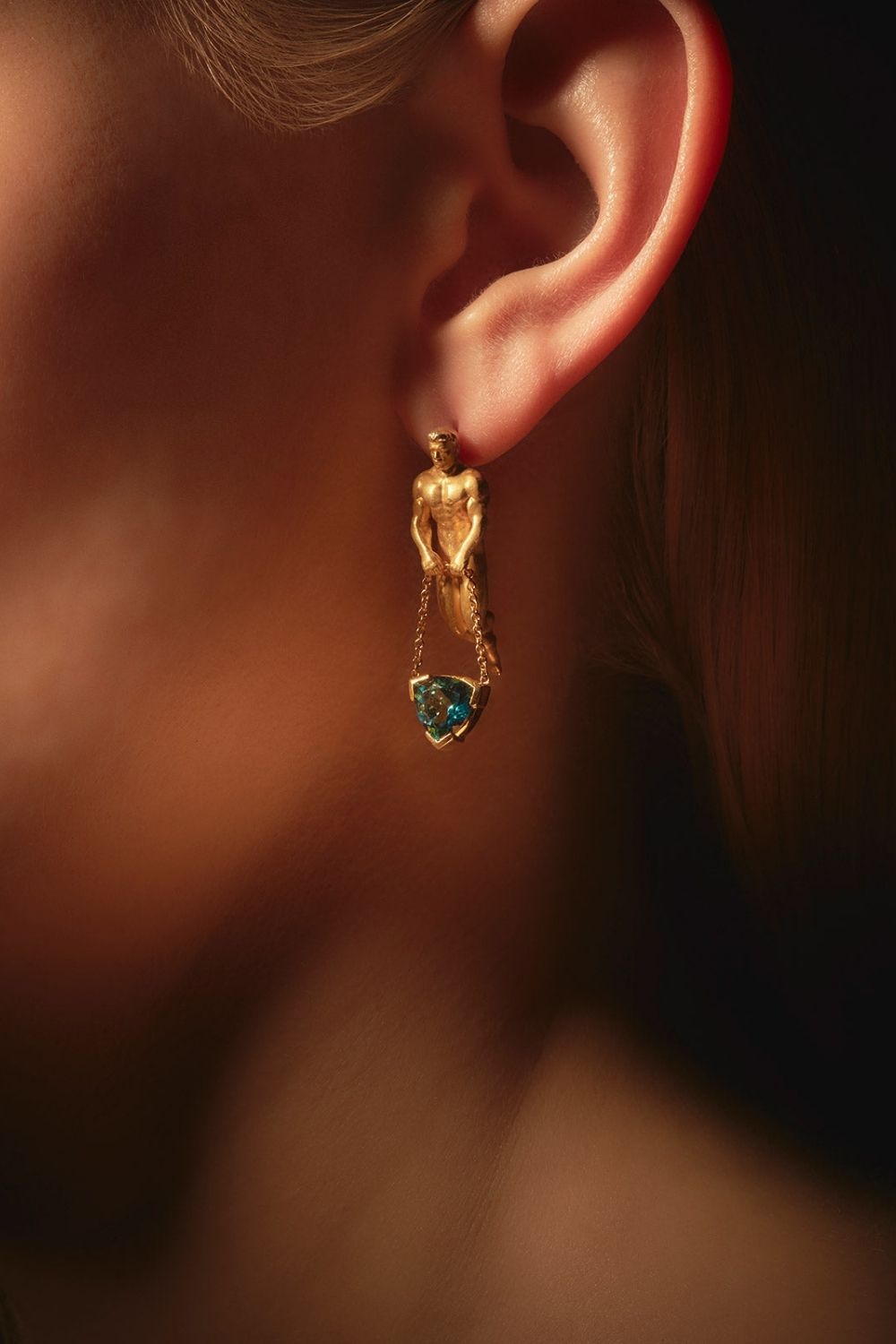 12ct colored zircon gemstone detail on Divine Duo Earrings
