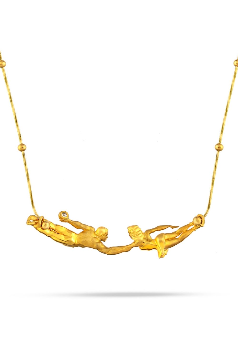 Falling Into You Necklace in 22K gold plated brass by Piayuli