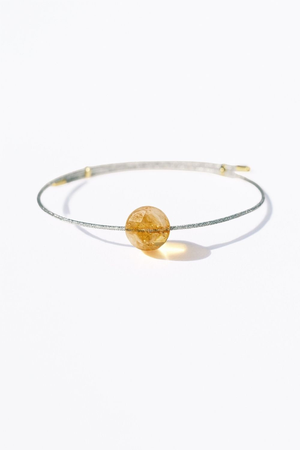 Round cut natural citrine detail on Fortune Abundance Citrine Bracelet