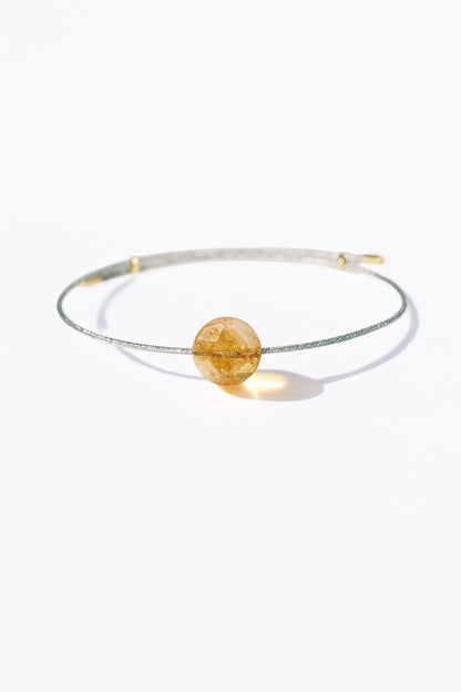 Round cut natural citrine detail on Fortune Abundance Citrine Bracelet