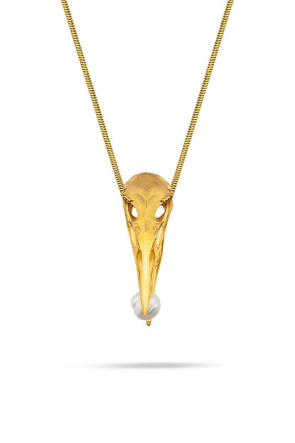 Piayuli Freedom Pearl Necklace handcrafted in 22K gold plated brass