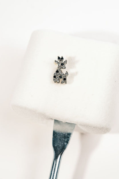 Side profile of Giraffe Baby Earrings by Piayuli