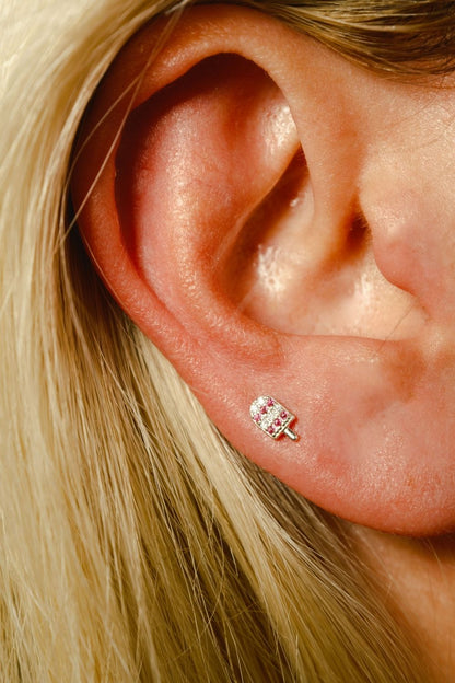 Side view of Ice Cream Baby Earrings by Piayuli
