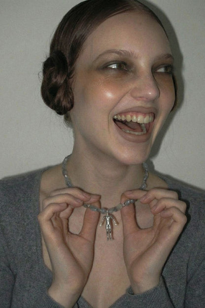 Natural labradorite gemstone on Labradorite Ascension Necklace