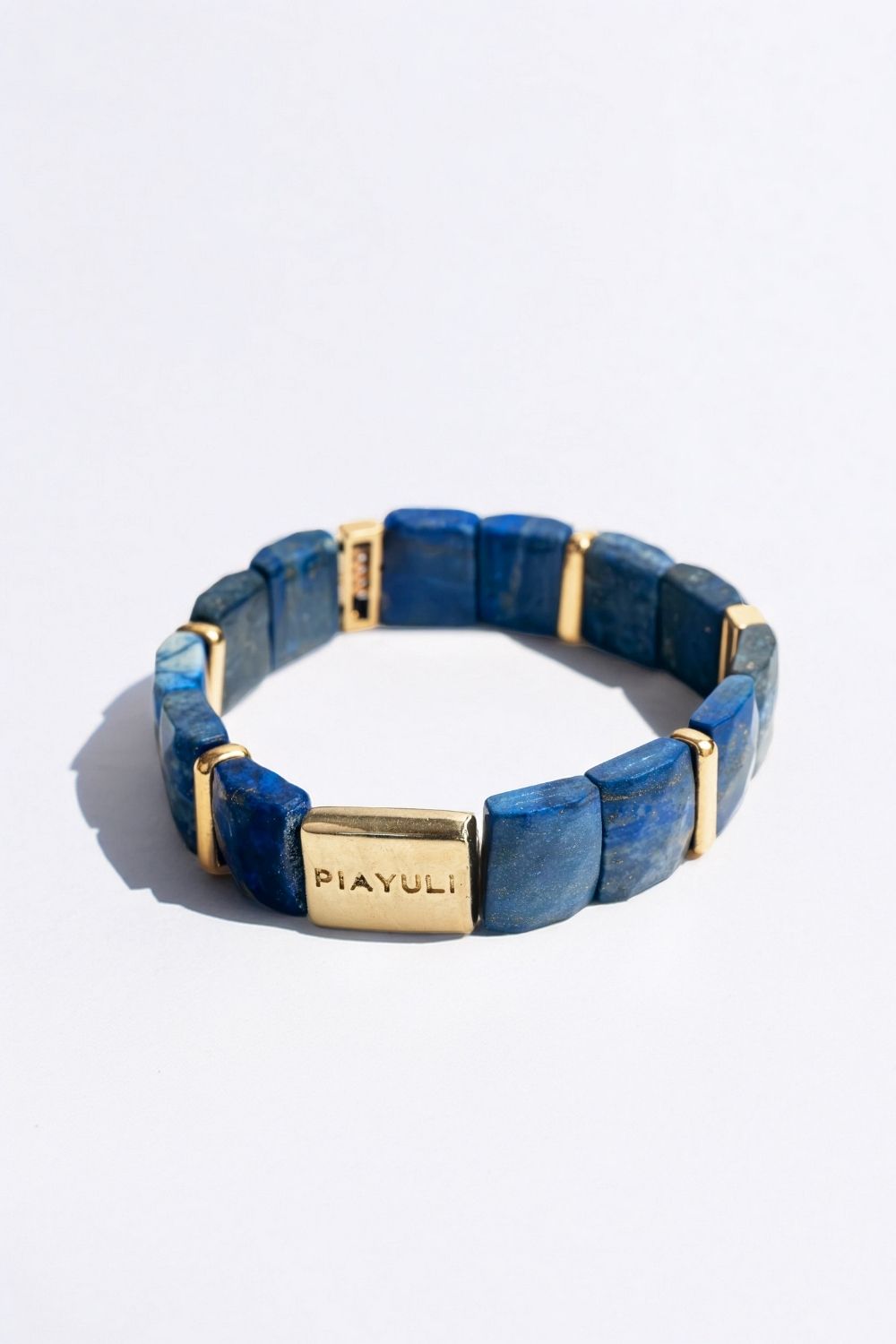 Piayuli Lapis Lazuli Natural Stone Bracelet with gold plated details