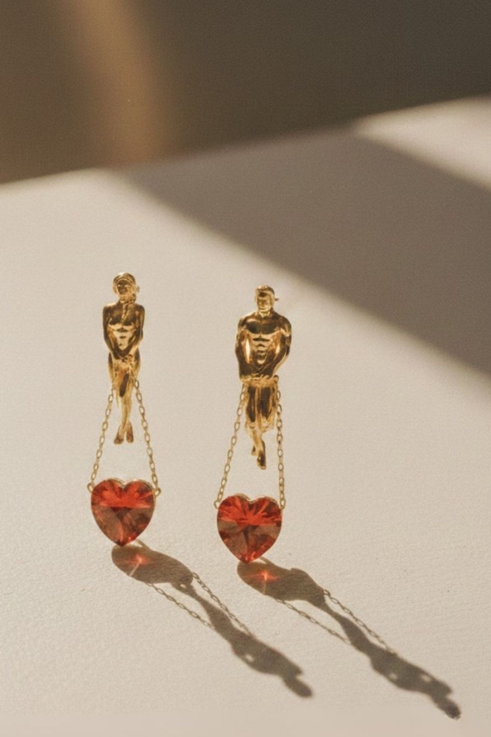 Close-up detail of the Lovers Earrings by Piayuli