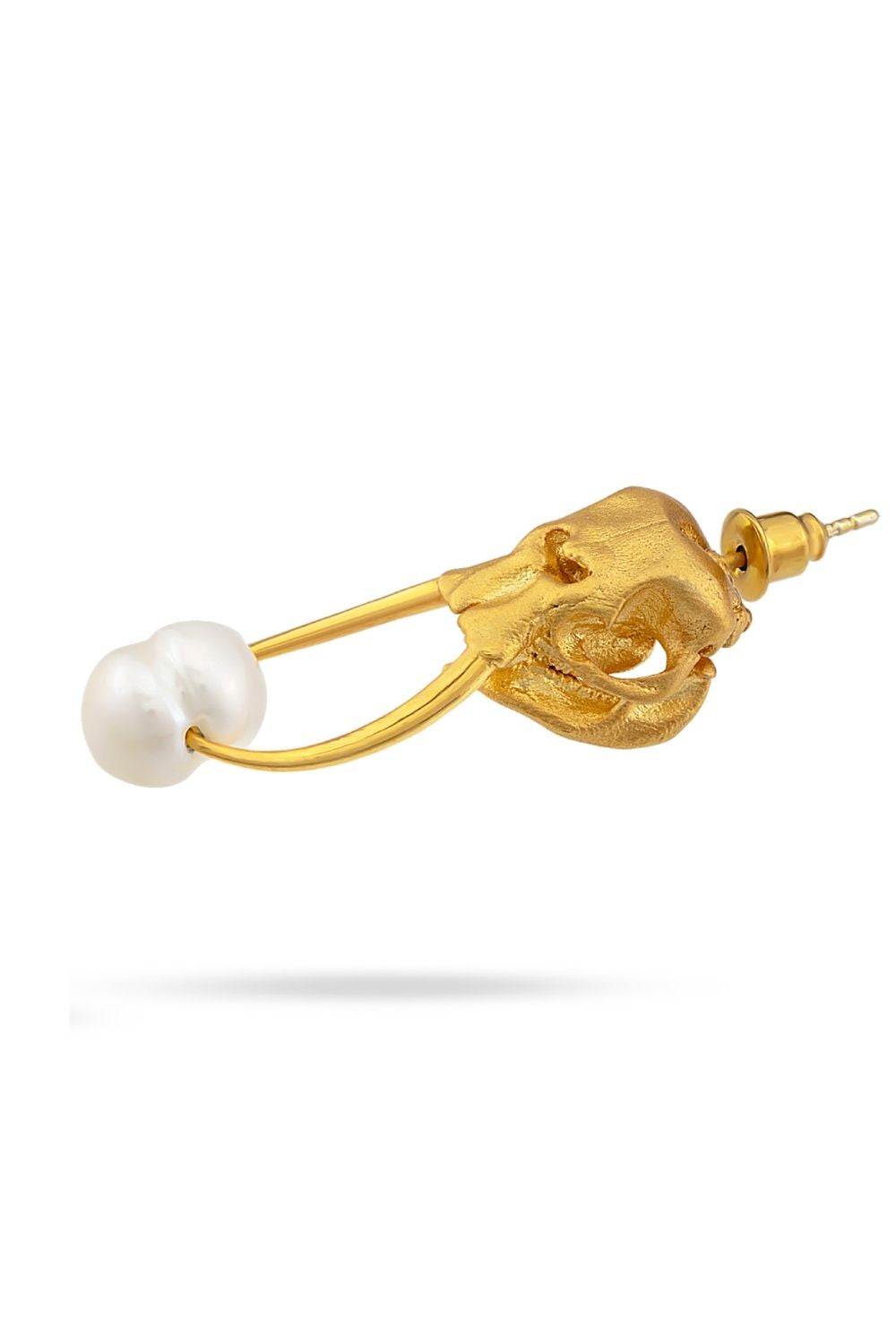 Close-up detail of the Lucky Pearl Earrings featuring natural sea pearls