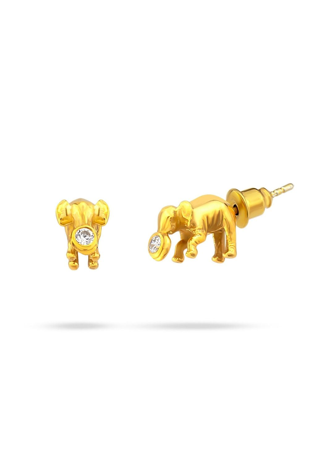 Piayuli Mini Elephantes Earrings handcrafted in 22K gold plated brass