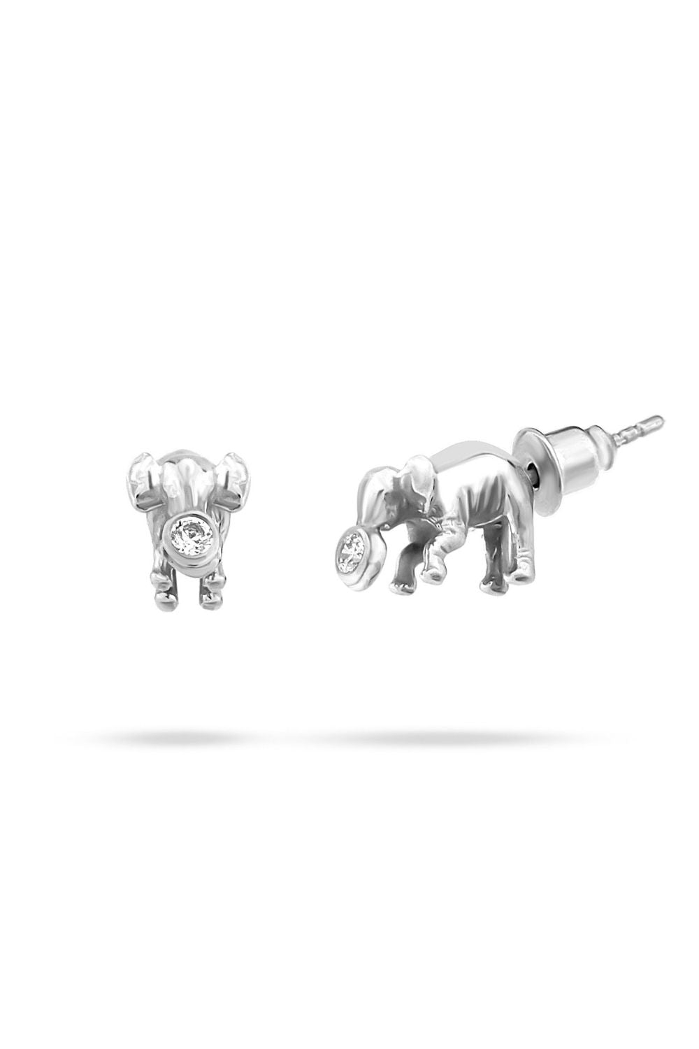 0.40ct zircon detail on the Mini Elephantes Earrings by Piayuli