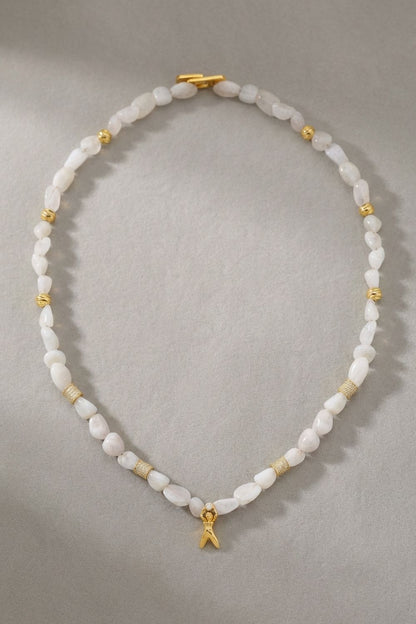 Zazel sculpture detail on Moonstone Feminine Energy Necklace