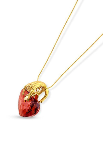 Heart shaped Swarovski crystal detail on the Mr Lovely Mini Necklace