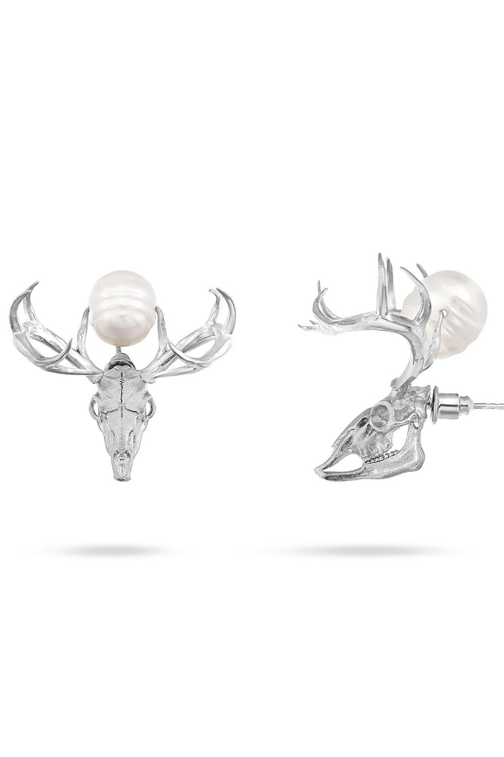 Close-up detail of the My Deer Pearl Earrings featuring natural sea pearls
