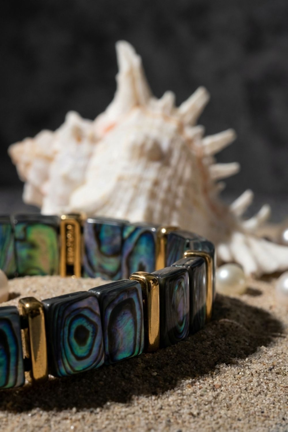 Ocean mother of pearl gemstone bracelet symbolizing freedom creativity and harmony