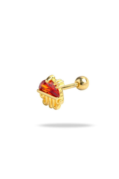 Special cut gemstone detail on Orange Jellyfish baby earrings