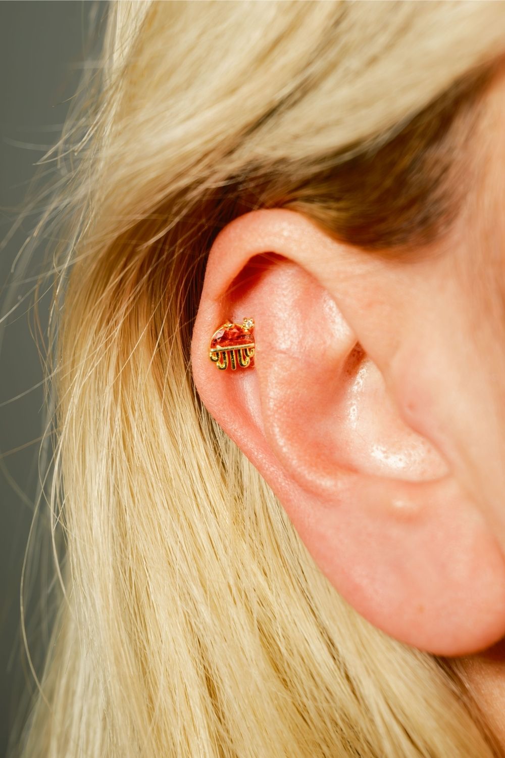 Orange Jellyfish baby earrings gift for newborn babies