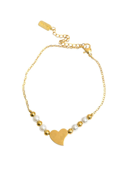 Personalized Heart Baby ID Bracelet in 14K gold by Piayuli
