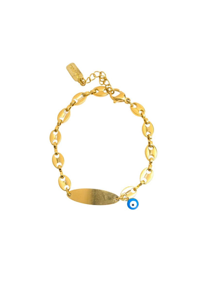 Personalized Oval Baby ID Bracelet in 14K gold by Piayuli