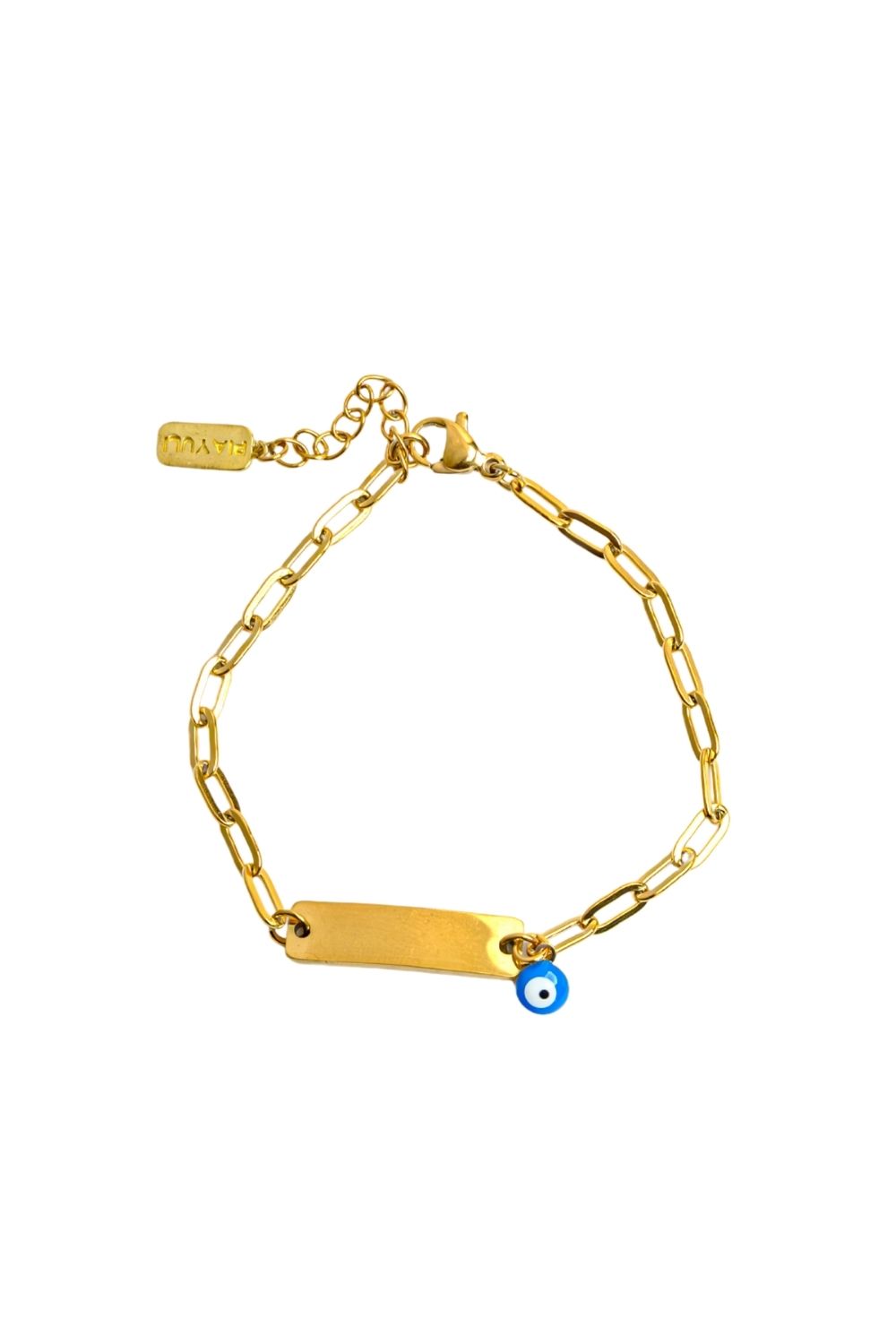 Personalized Rectangle Baby ID Bracelet in 14K gold by Piayuli