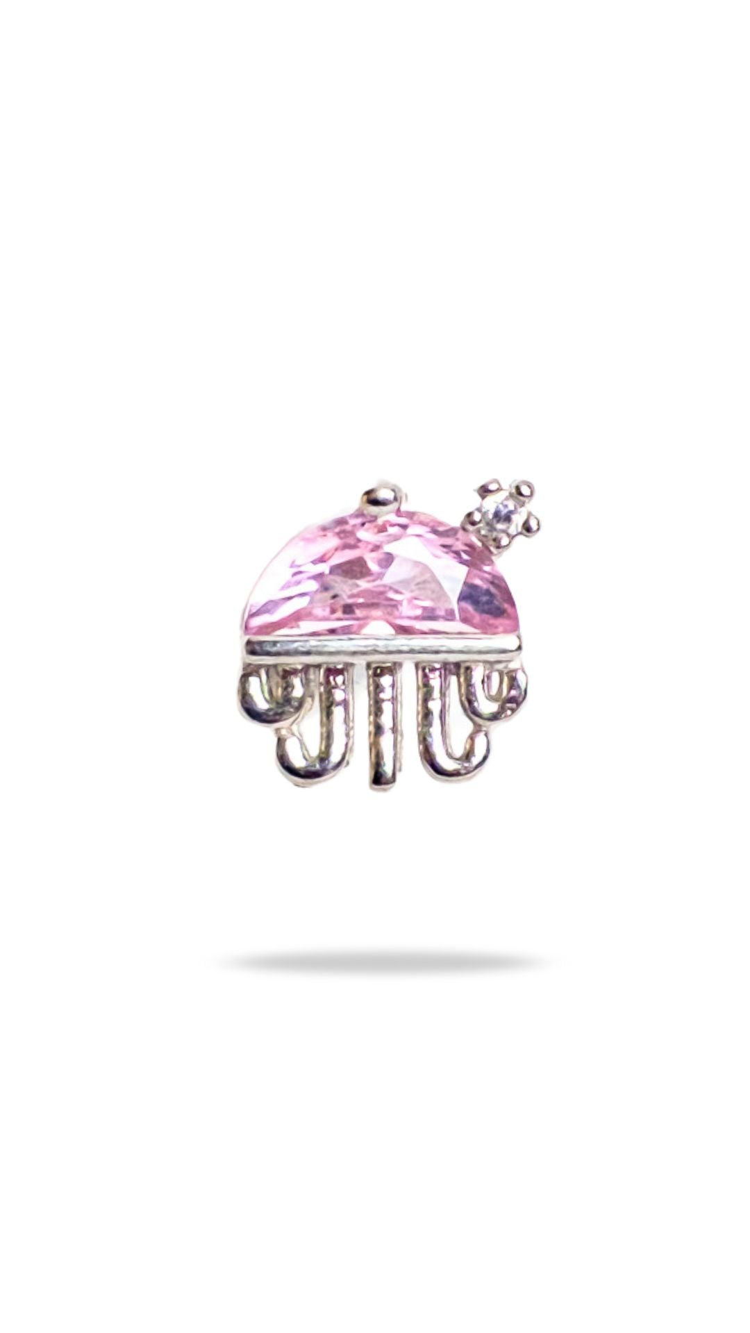 Pink Mermaid baby earrings in 18K gold by Piayuli