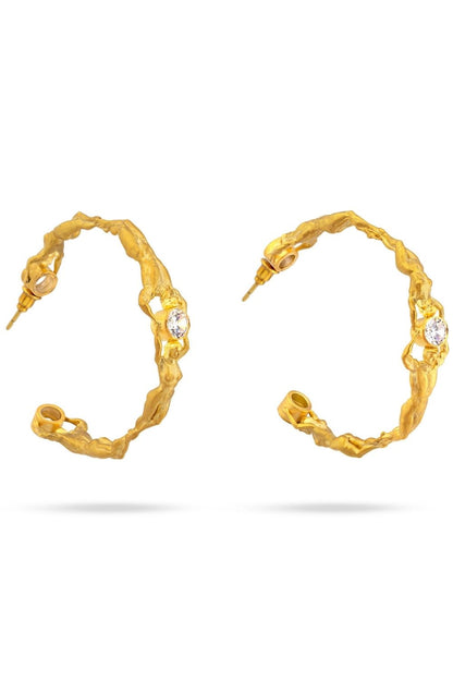 Piayuli Soulmate Hoop Earrings handcrafted in 22K gold plated brass