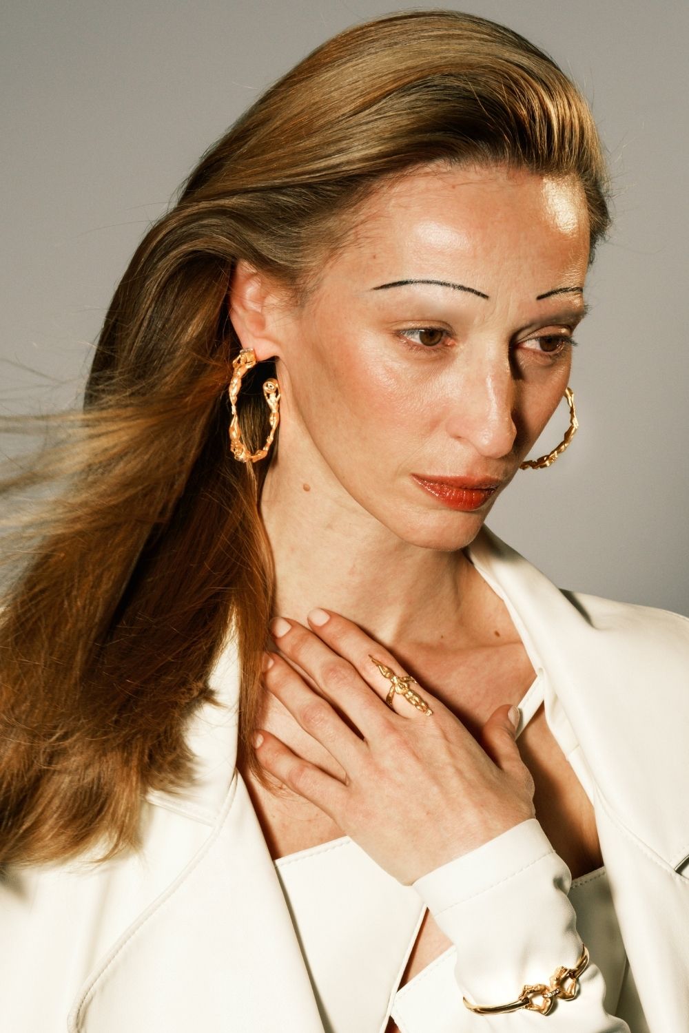 Woman wearing Soulmate Hoop Earrings by Piayuli