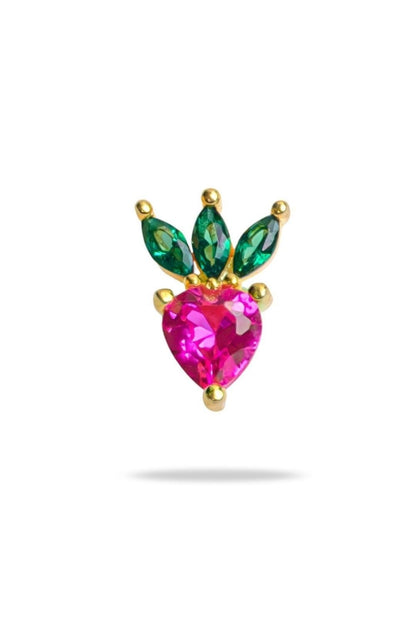 Strawberry Baby Earrings in 18K gold by Piayuli