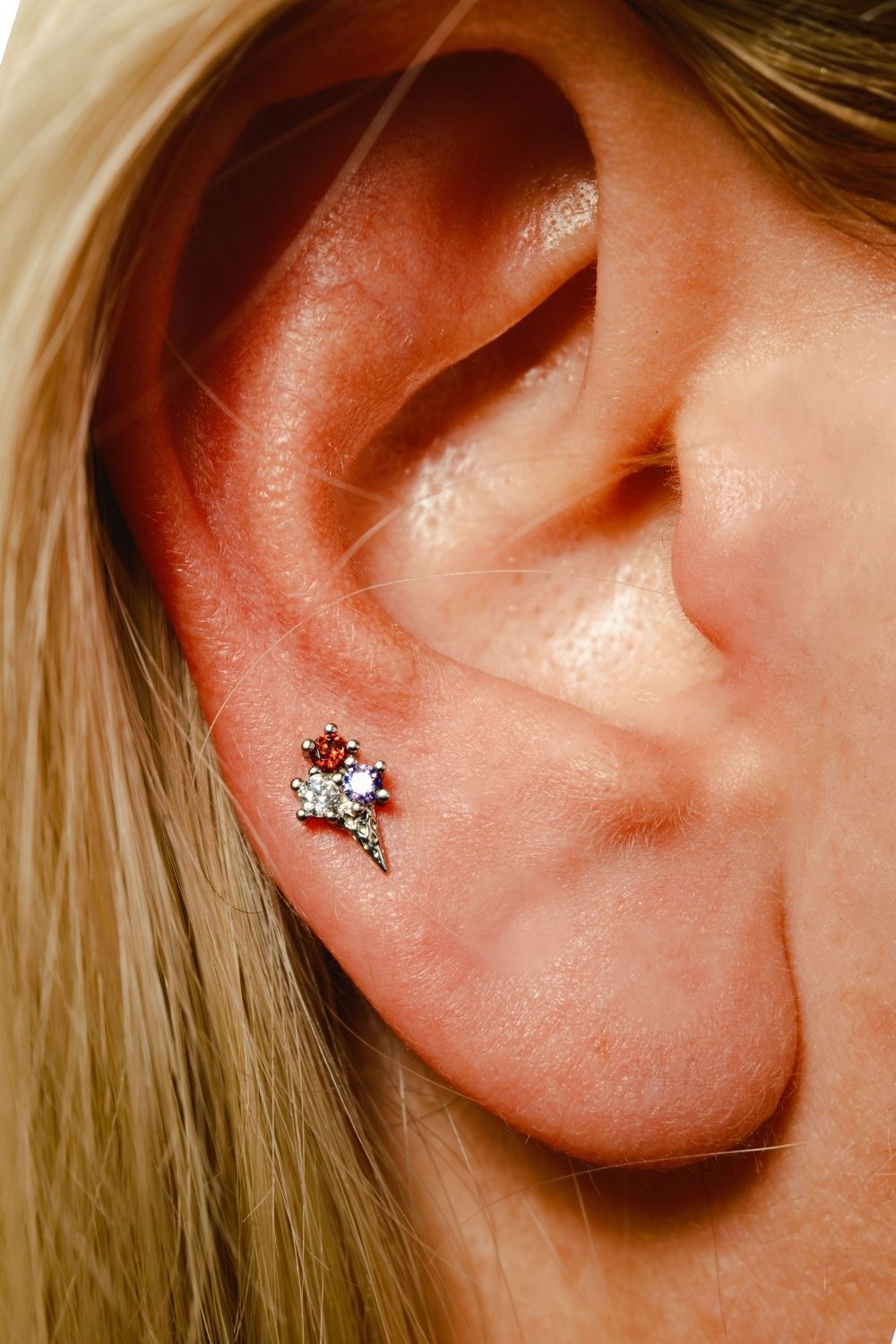 Side view of Triple Scoop Ice Cream Baby Earrings by Piayuli