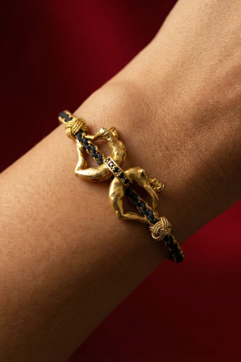 Zircon ring detail on Unity Black Bracelet by Piayuli